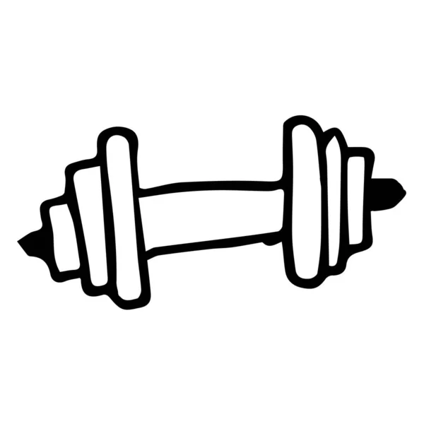 Vector Dumbbell Doodle Style White Background Isolated — Stock Vector