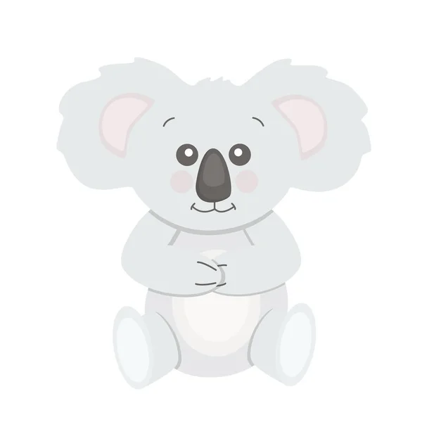 Vector Baby Koala Auf Weißem Hintergrund Isoliert Koalagrau Sitzend — Stockvektor