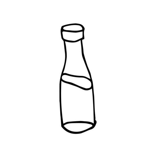 Vector Glass Milk Bottle White Background Isolated — Stock Vector