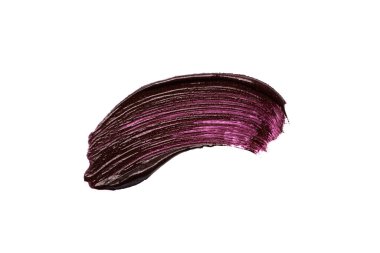 Burgonya renginde ruj lekesi, beyazda izole edilmiş. Kozmetik arka planı negatif..