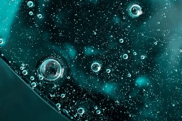 Liquid Smear Cosmetics Swatch Turquoise Background Top View Antibacterial Liquid — Stock Photo, Image