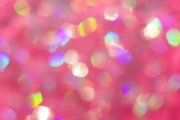 Abstract defocused pink background with shining glitter.Good as overlay layer. — Stock Photo, Image