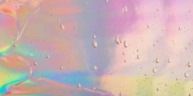 Holografik arka planda soyut kozmetik jel. Kozmetik afiş kadar iyi, büyük afiş kadar iyi..