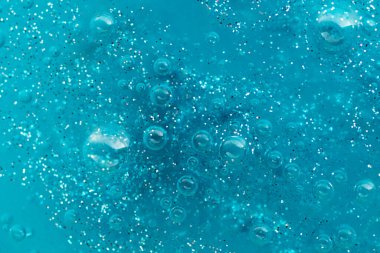 Sümük dokusunun makro fotoğrafçılığı. Kopya alanı olan abstrat mavi arkaplan.