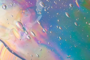 Holografik arkaplanda soyut kozmetik jel var. Kozmetik afiş kadar iyi..