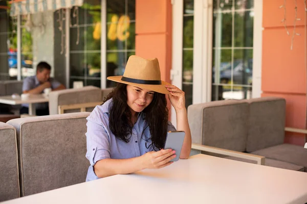 Stylish Woman Making Video Call — стоковое фото