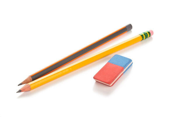 Pencils and eraser.