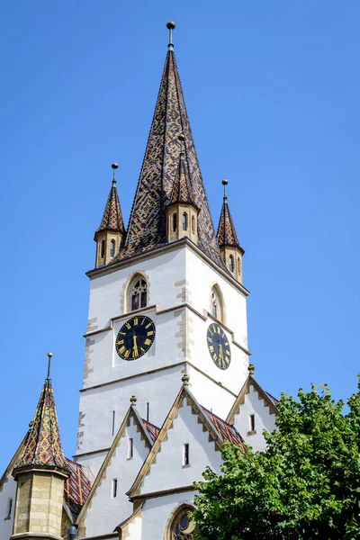 Отремонтированное Старое Историческое Здание Лютеранской Католической Церкви Святой Марии Catedrala — стоковое фото