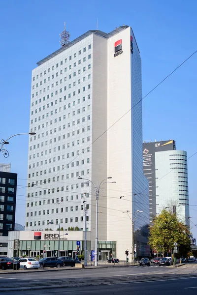 Bucharest Румунія Листопада 2021 Центральна Вежа Brd Societe Generale Bank — стокове фото