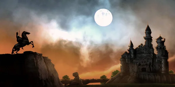 Eski krallığın peyzaj duvar kağıdı tasarımı.