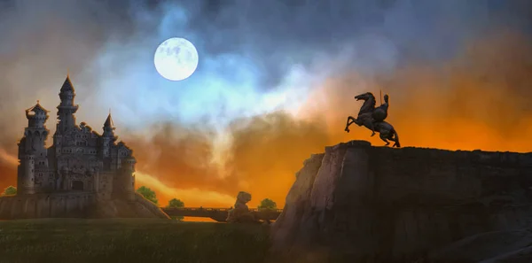 Eski krallığın peyzaj duvar kağıdı tasarımı.