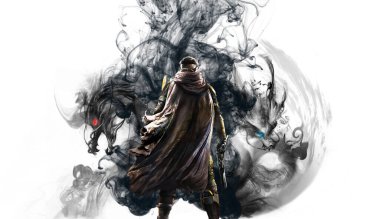 Duman oyunu duvar kağıdı konseptinde bir kişinin portresi.