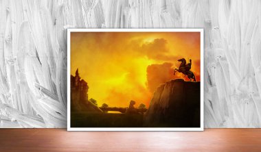 Peyzaj sanatının grafiksel öğesi duvar kağıdı tasarımı.