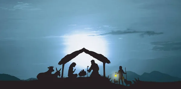 Bir adamın silueti ve çölde bir İsa.