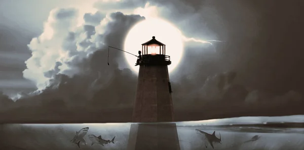 Sahildeki deniz feneri