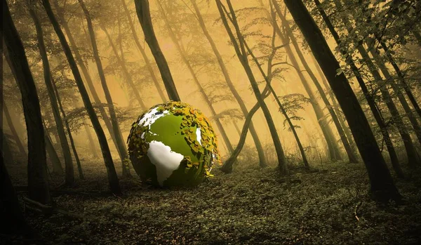 Yeşil dünya orman manzarası duvar kâğıdı.