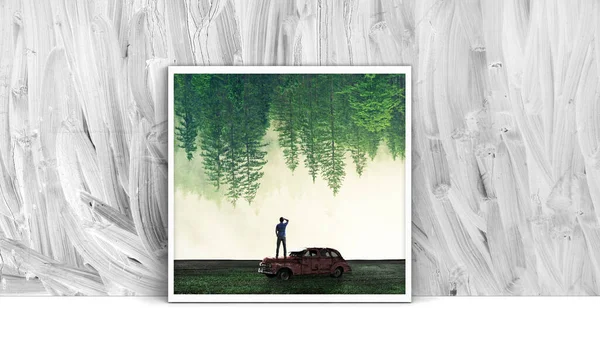 Garip manzara duvar kağıdı tasarımı.