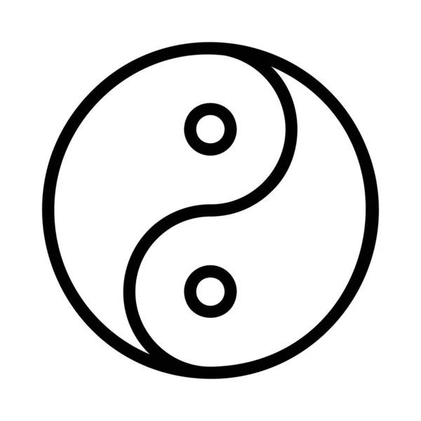 Yin Yang Umriss Symbol Symbol Der Harmonie Und Ausgewogenheit Linearen — Stockvektor