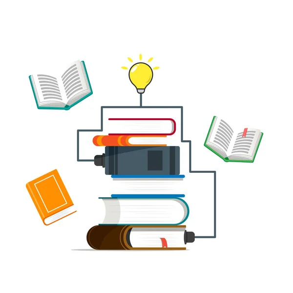 Conceito Ilustração Educação Informação Livro Conhecimento — Vetor de Stock