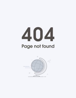 Hata 404 sayfa küresel vektör tasarımı. 404 web sayfası yaratıcı tasarım hatası