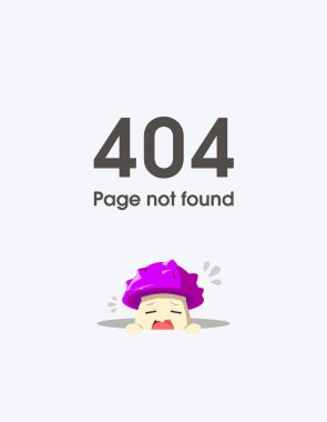 Bir delikten çıkan mantar karakterli 404 sayfalık tasarım hatası. 404 web sayfası yaratıcı tasarım hatası