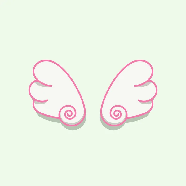 Illustratie Van Een Paar Schattige Witte Vleugels Geïsoleerd Een Witte — Stockvector