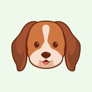 Beagle 'ın şirin yüzünün çizgi film çizimi. Beagle köpeğinin vektör çizimi