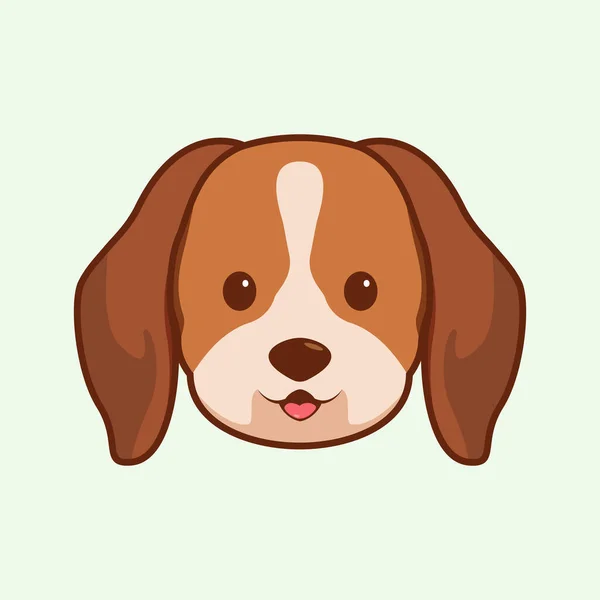 Tecknad Illustration Beagle Söt Ansikte Vektor Illustration Beagle Hund — Stock vektor
