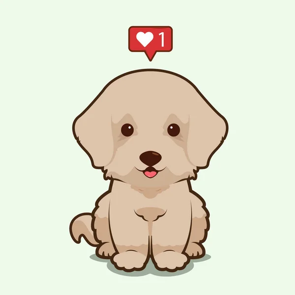 Мультиплікаційна Ілюстрація Собаки Какао Сидить Любов Значок Векторна Ілюстрація Собаки — стоковий вектор