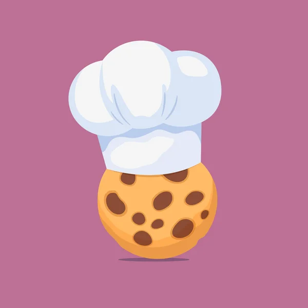 Логотип Пекарни Печеньем Шляпой Шеф Повара — стоковый вектор