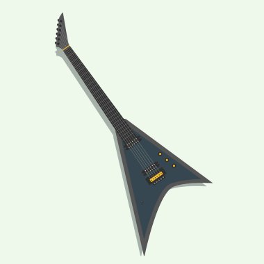 Beyaz arka planda izole edilmiş Jackson Randy Rhoads elektro gitarının vektör çizimi