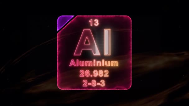 Det Moderna Periodiska Bordet Aluminium — Stockvideo