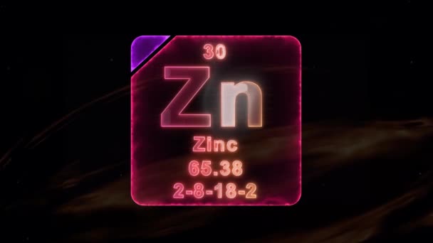 現代の周期表 Zinc — ストック動画
