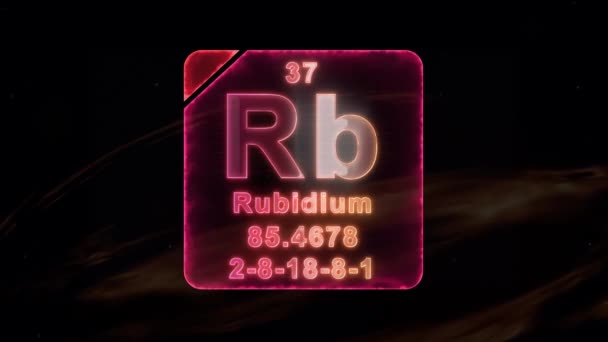 Moderní Periodická Tabulka Rubidium — Stock video
