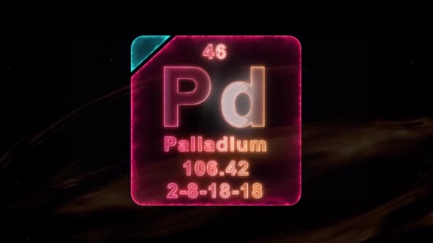 Het Moderne Periodieke Systeem Palladium — Stockvideo