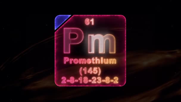 Det Moderna Periodiska Systemet Prometium — Stockvideo