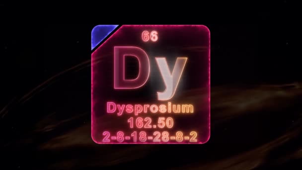 Moderní Periodická Tabulka Dysprosium — Stock video