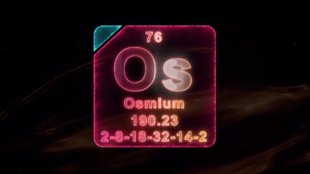 Het Moderne Periodiek Systeem Osmium — Stockvideo