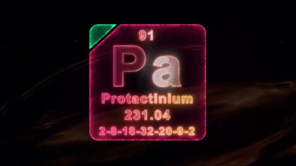 現代の周期表 プロトアクチニウム — ストック動画