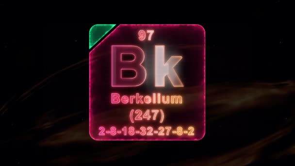 Modern Periyodik Tablo Berkelium — Stok video