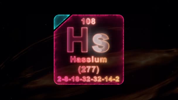 Tabla Periódica Moderna Hassium — Vídeos de Stock