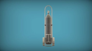 Mavi arkaplanda 3D oksijen oluşturma