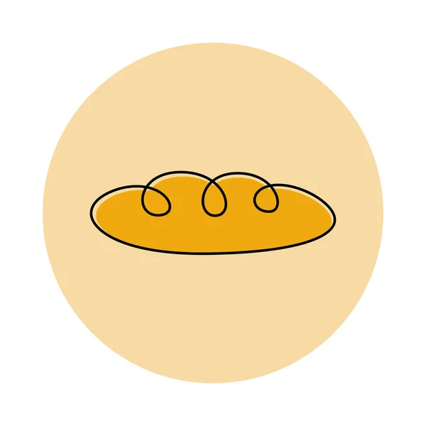 Icono Del Pan Francés Ilustración Vectorial Plana Pan Baguette — Vector de stock