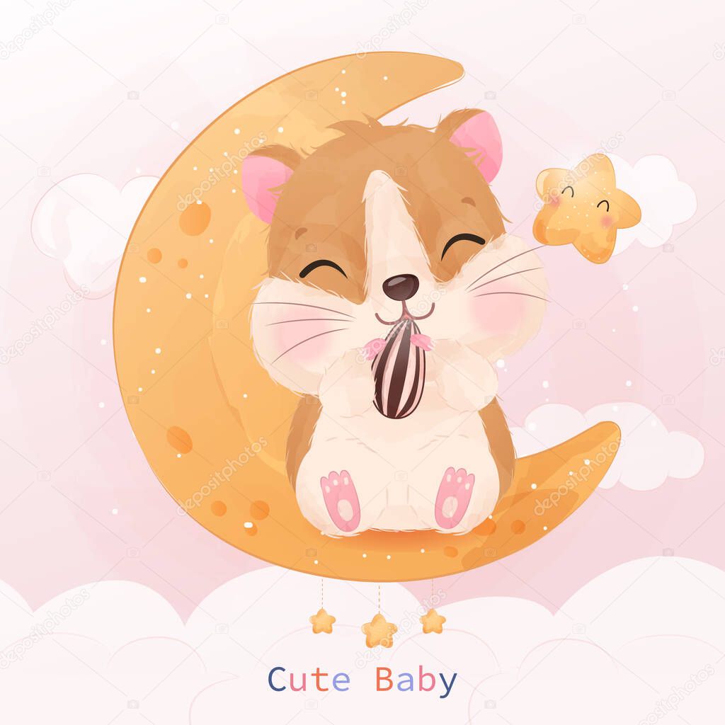 Cute little hamster illustration