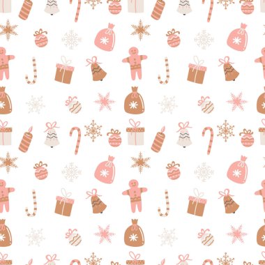 Kış ve Noel süslemeleri için hoş, pürüzsüz bir desen.