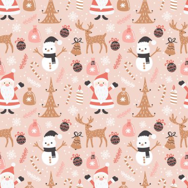 Kış ve Noel süslemeleri için hoş, pürüzsüz bir desen.
