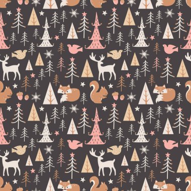 Kış ve Noel süslemeleri için hoş, pürüzsüz bir desen.