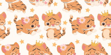 Sevimli küçük kaplan pürüzsüz desen