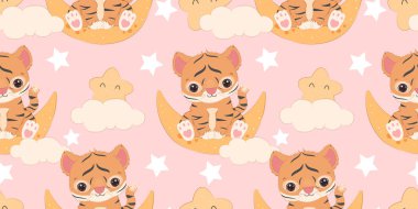 Sevimli küçük kaplan pürüzsüz desen