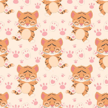 Sevimli küçük kaplan pürüzsüz desen